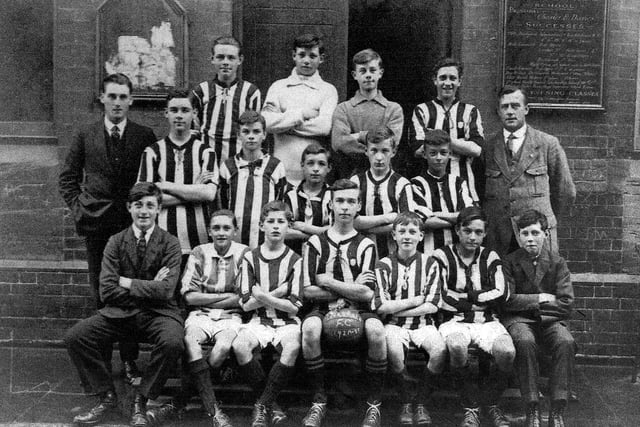 Magdala Academy FC outside the academy building at 25, Stubbington Avenue, Stamshaw, in 1921. Pic: Peter Bromley
