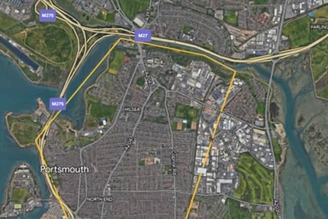 The dispersal order for north of city. Pic Hants police