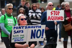 Protestors have said the Aquind proposal would be 'catastrophic' to the city. Picture: Chris Moorhouse (jpns 220423-023)