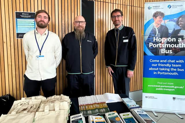 (L to R) Portsmouth City Council’s Engagement Officer, Nathan Good Year and Stagecoach South’s Commercial Officer, Kevin Durant with Commercial Director, James O’Neill