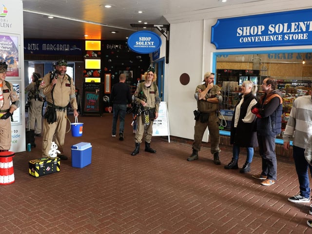 Ghostbusters in Port Solent, Portsmouth, raising money for Cancer Research.
Saturday 28th October 2023.
Picture: Sam Stephenson.