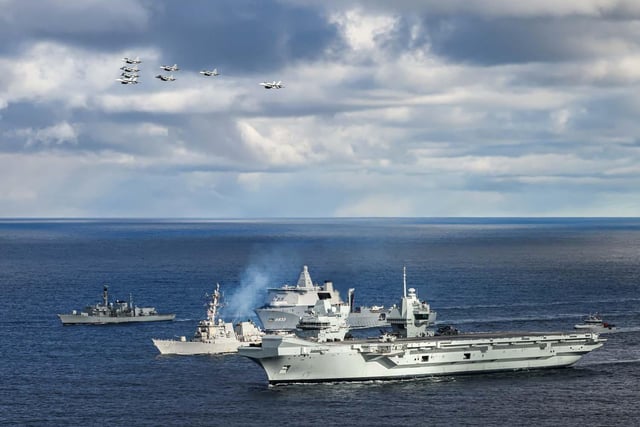 The ships formed up as part of Exercise Nordic Response.