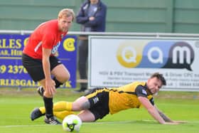 Fareham Town and Baffins Milton Rovers battle it out at Cams Alders earlier in the season Picture: Martyn White
