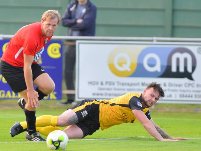 Fareham Town and Baffins Milton Rovers battle it out at Cams Alders earlier in the season Picture: Martyn White