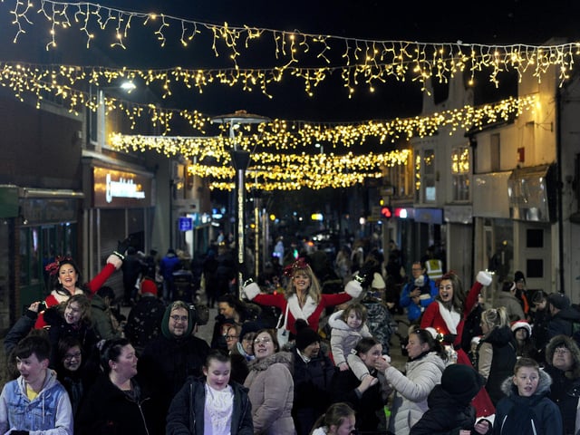 Christmas lights in High Street, Cosham, were switched on during the evening of Friday, November 22, 2024.Picture: Sarah Standing (221124-9028)