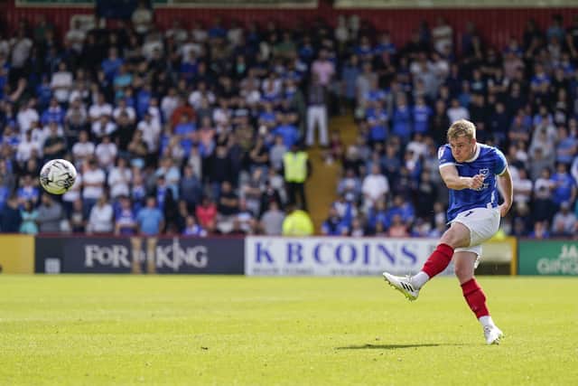 Jack Sparkes lined up on the left wing against Stevenage on Saturday, marking his Pompey full league debut. Picture: Jason Brown/ProSportsImages