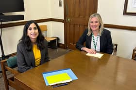 Dame Caroline Dinenage, Member of Parliament for Gosport and former Minister met with Claire Coutinho MP, the Parliamentary Under-Secretary for Children, Families & Wellbeing at the Department of Education. 
Pictured: (l to r) Claire Coutinho MP and Dame Caroline Dinenage MP