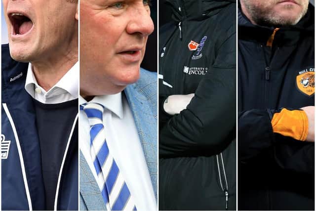 L-R Steve Cotterill, Steve Evans, Michael Appleton and Grant McCann
