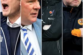 L-R Steve Cotterill, Steve Evans, Michael Appleton and Grant McCann