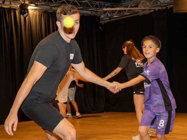 Y+ Youth Services are running an HAF Programme, sponsored by Portsmouth City Council at Portsmouth Guildhall, for kids between 11-16 with Gladiator themed activities. Pictured - Kids enjoying the activities on offer from Y+.