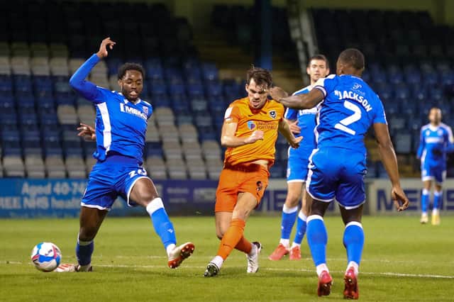 John Marquis, a former Gillingham player, opened the scoring in the 14th minute at the Priestfield Stadium. Picture: Nigel Keene/ProSportsImages