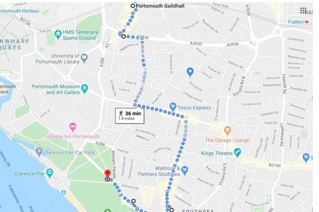 The route for the Black Lives Matter march on June 27.