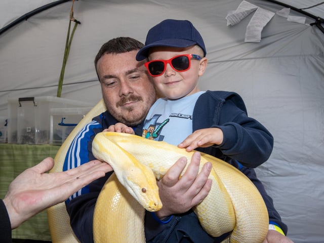 Henry, 4, with his dad on Duncan Road. Photos by Alex Shute