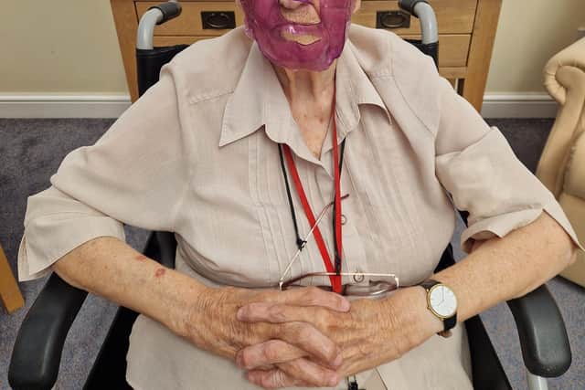 A Bedhampton Court Resident wearing a face mask