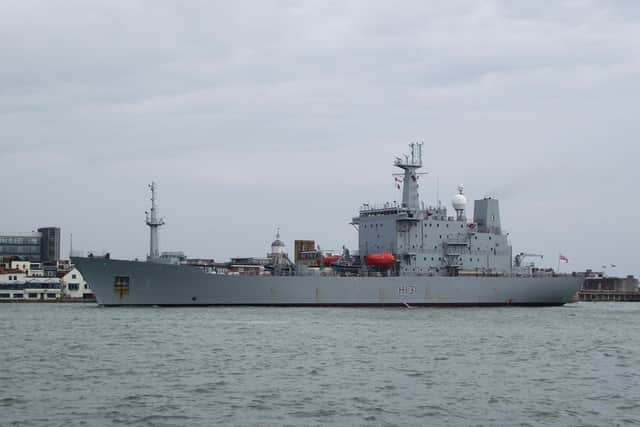 HMS Scott arriving into Portsmouth on Saturday September 19 2020. Picture: Tony Weaver