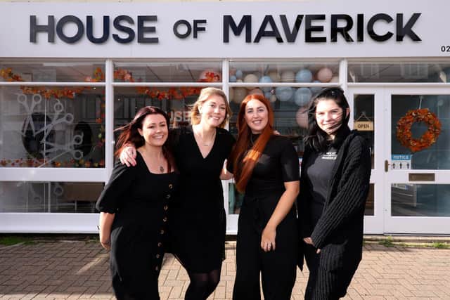 From left, Felicity Akhurst, business owner Abi Kearns, Ellen Kirk and Kaitlyn Williams. Picture: Chris Moorhouse