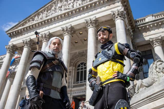 Locals David Miller and Jack Miller, 13 cosplayed as Geralt of Rivea and Mirage from Apex Legends. 
Photos by Alex Shute