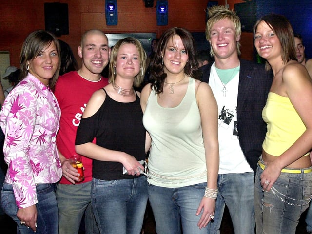 Clubbers having a good time at the Bar Bluu in Clarendon Road, Southsea, in the 00s.