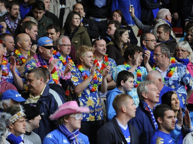 A party atmosphere was generated by the travelling Fratton faithful.