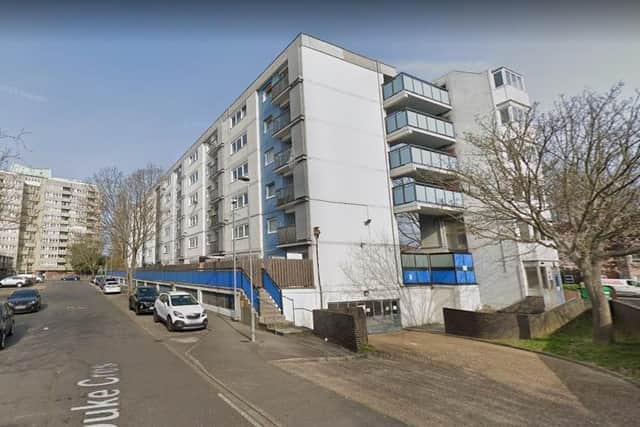Duke Crescent in Buckland where a fire was started at a ground-floor flat.
