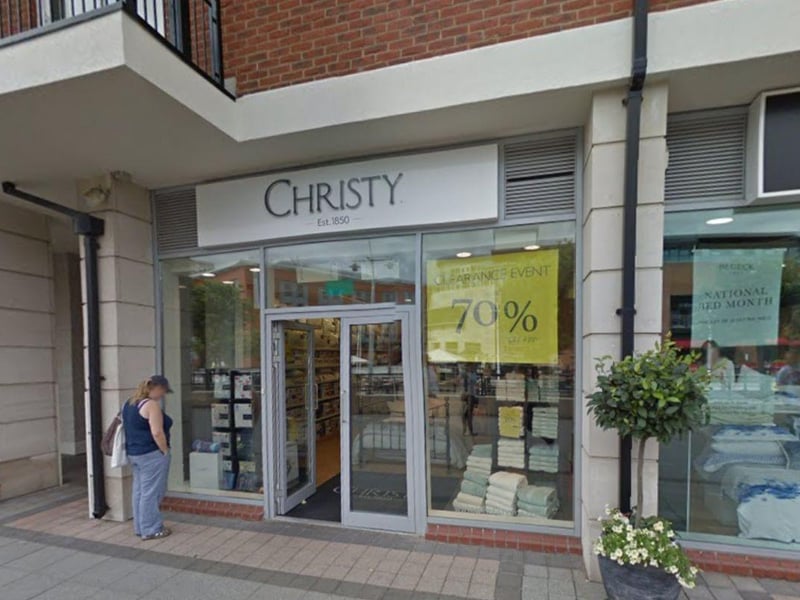 The Gunwharf website states: "Christy is a name that is associated with luxury home linens and has been since 1850. Using only the highest quality Supima and Egyptian Cottons and standards of manufacturing their collection of luxury towels and bed linens are associated with quality and style worldwide."