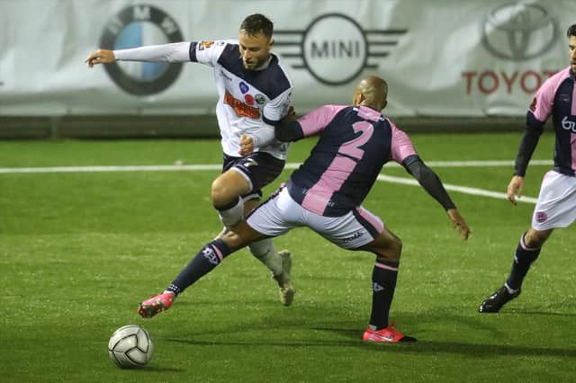 Hawks in action against Dulwich Hamlet in November. The south London club are one of 17 in the South and North divisions calling for the National League season to be curtailed by next Friday in the wake of the funding crisis. Picture: Dave Haines.