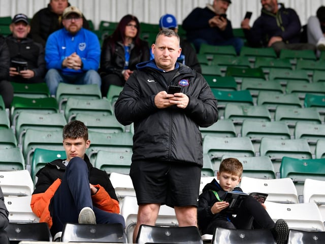 Portsmouth fans ahead of the EFL Sky Bet League 1 match between Plymouth Argyle and Portsmouth at Home Park, Plymouth, England on 11 February 2023.