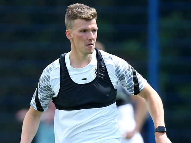 Paul Downing was Pompey's captain against the Hawks. Picture: Picture: Chris Moorhouse
