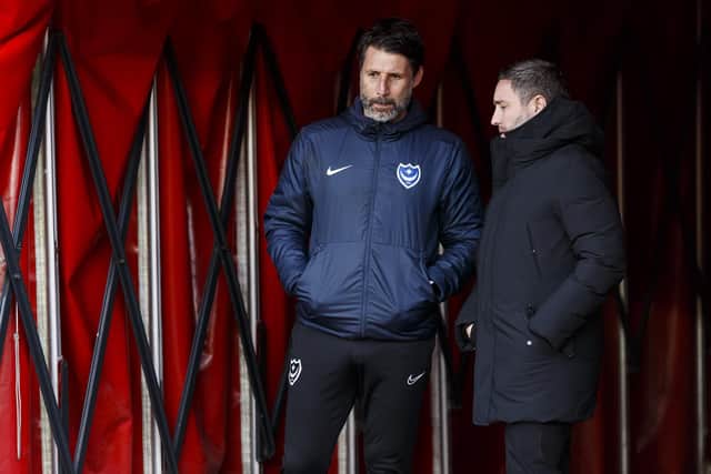 Lee Johnson and Danny Cowley on Saturday. (Photo by Daniel Chesterton/phcimages.com)