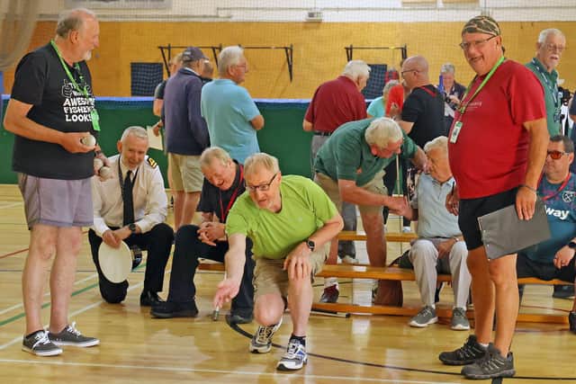 Blind veterans enjoying sports day at the HMS Sultan Summer Camp. Picture: PO Photographer Pepe Hogan