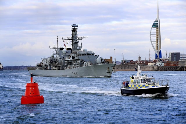 Pictured is HMS St Albans (F83) as she sailed from her home port of Portsmouth on the 4th January 2017. 
This trip was the first tasking for the ship and her personnel of the New Year.