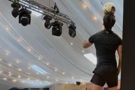 Freestyle footballer Jay Rosa wows the crowd with a high-energy stage performance