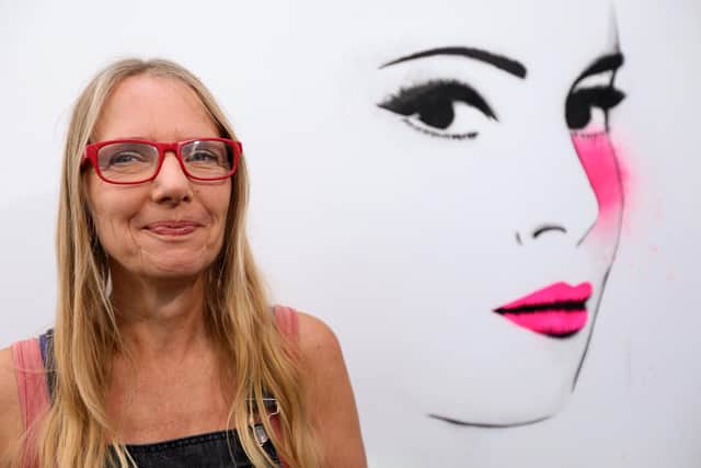 Roo Abrook with her work, Willow. Head jam at Head Hairdressing, Albert Rd, SouthseaPicture: Chris Moorhouse (jpns 120821-05)