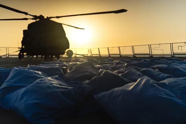  Portsmouth-based Type 45 destroyer seized £15m worth of drugs from smugglers operating in the Indian Ocean.