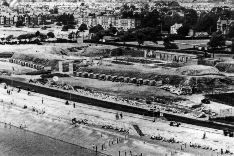 Lumps Fort Southsea. 1950's view of the rose garden and surrounds.