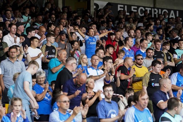 More than 1,600 Pompey fans made the trip to Port Vale today.