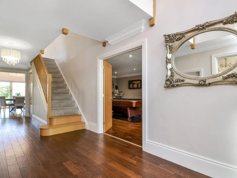 The listing says that the building was "built with space in mind with large windows, a light and airy feel including galleried landing, bi-folding doors and good proportioned rooms. The accommodation provides 3319 sq ft of living space arranged over two floors."