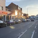 Cars parked on double yellow lines in Albert Road, Southsea