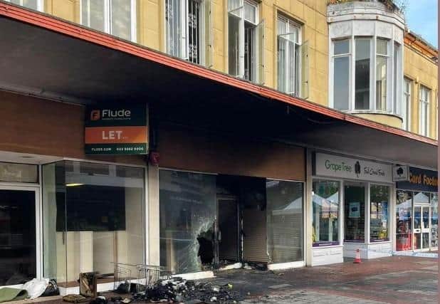Palmerston Road suspected shop arson. Pic: Love Southsea/Facebook