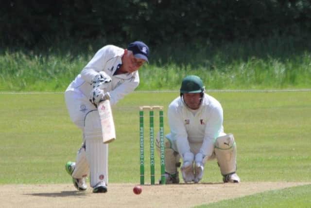 Seniors batsman Mark Jackson with Jason Fenn behind the stumps. Picture: Rob Allerston.