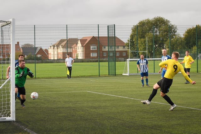 Burrfields (yellow) v Wickham. Picture: Keith Woodland