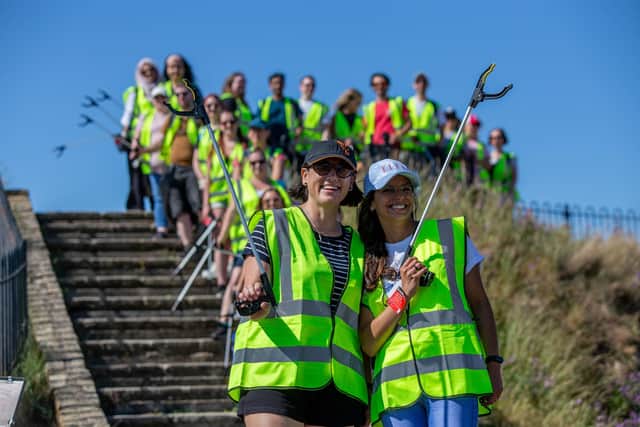 Staff from Lead Forensics during their litter pick in Southsea on Wednesday 
Picture: Habibur Rahman