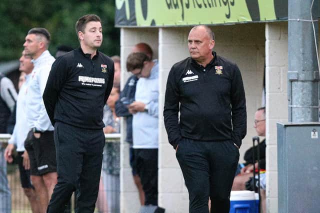 Fareham boss Pete Stiles, right. Picture: Chris Moorhouse (jpns 170821-13)