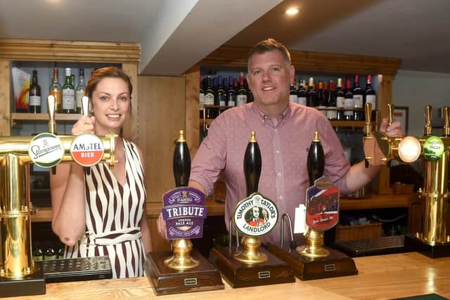 Landlords Stuart and Sally Downie took over the pub in July 2020. Picture: Sarah Standing (230622-825).