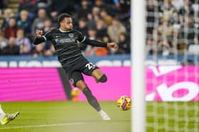 Josh Murphy puts Pompey 2-0 ahead against Swansea with a sublime finish on 45 minutes - but the Blues ended up drawing 2-2. Picture: Jason Brown/ProSportsImages