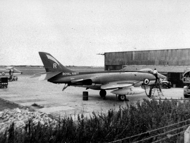 Supermarine Scimitars with Fleetlands test flight section at Lee-on-the-Solent in 1961. The News archive PP763
