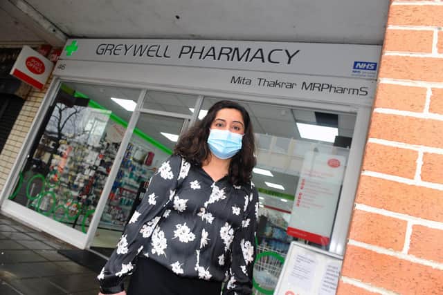 Mita Thakrar, superintendent of Greywell Pharmacy.
Picture: Sarah Standing (020221-2155)