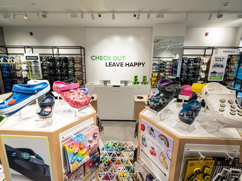 The Gunwharf website states: "Crocs is a world leader in innovative casual footwear for men, women and children. Crocs offers a broad portfolio of all-season products, while remaining true to its core moulded footwear heritage."