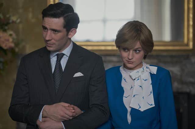 A scene from The Crown Season 4. Picture shows Prince Charles (Josh O'Connor) and Princess Diana (Emma Corrin)