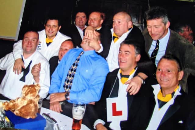 Steve Todd, bottom right of picture, at a Portsmouth RFC social event